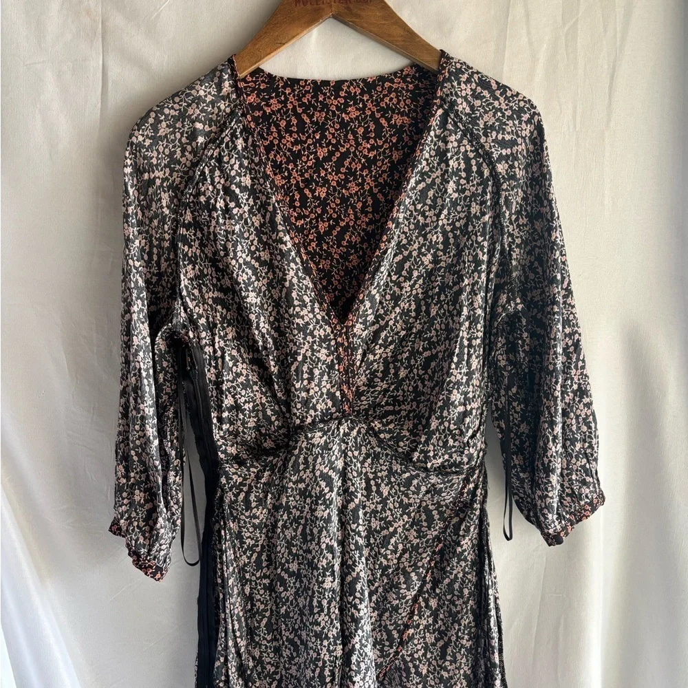 Free People Black and Pink Floral Dress
